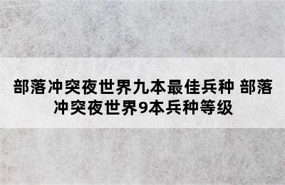 部落冲突夜世界九本最佳兵种 部落冲突夜世界9本兵种等级